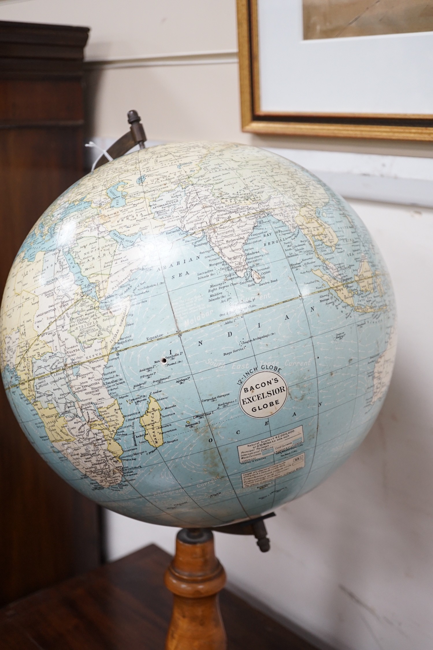 A Bacon's Excelsior 12-inch globe